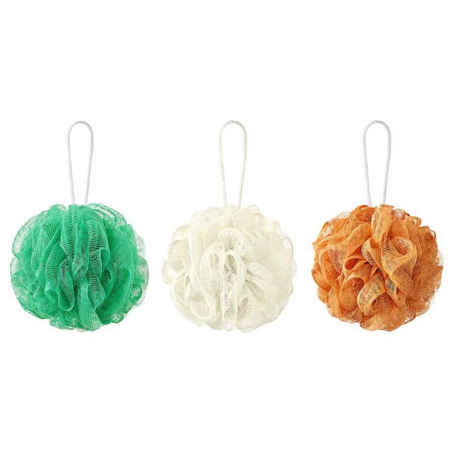 Shower Puff (Mesh Shower Sponges in Orange, Green or White, given at random)